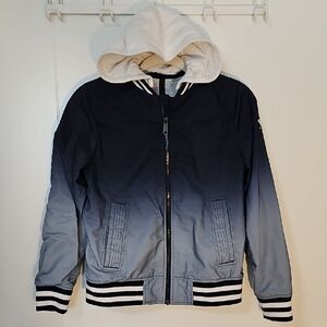 Abercrombie Kids Blue Ombre Hoodie Jacket Rain Size 11/12